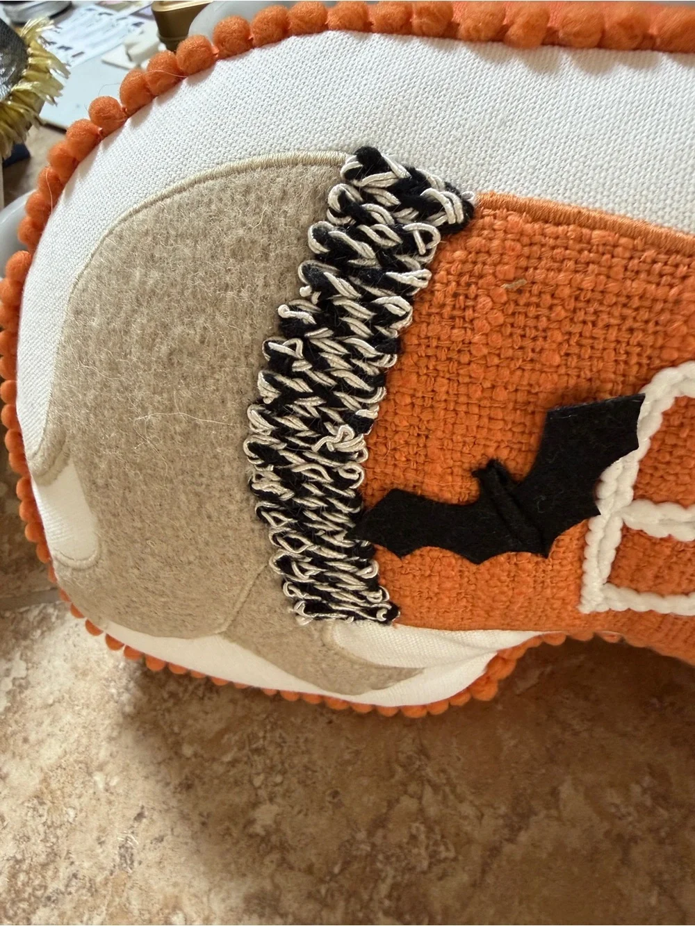 Dachshund Halloween decorative pillow with 3-D designs Spider Bats